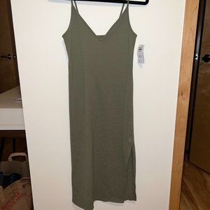 Abercrombie Olive Green Seamless Knit Midi Dress, size Medium